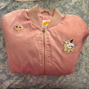 🎀SOLD🎀Girls light pink bomber jacket Sz 14